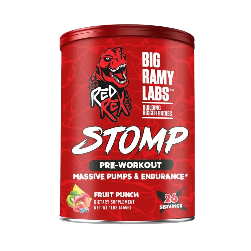 Big Ramy Labs - Red Rex Stomp - Pre-Workout - Fruit Punch Flavor - 455g