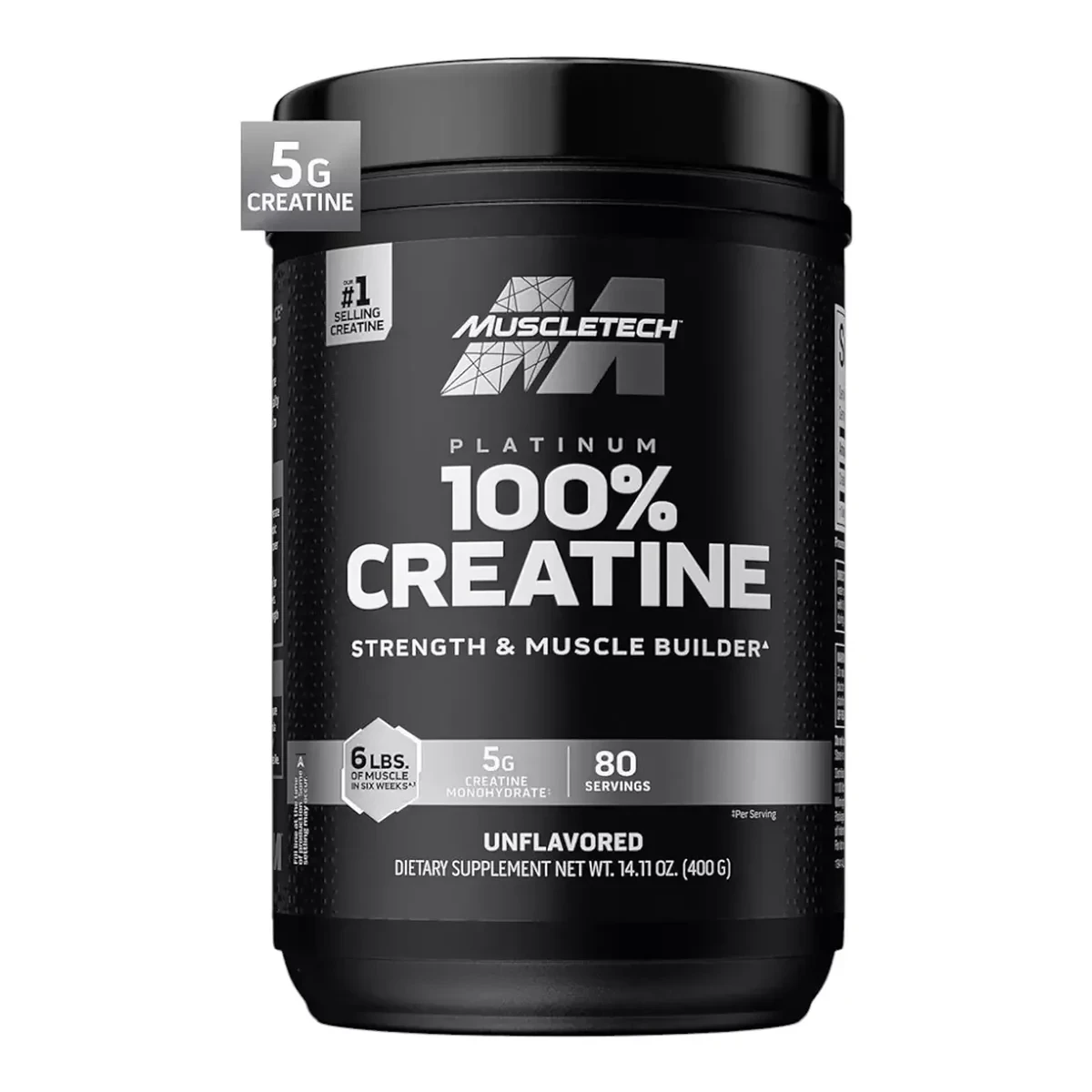 MuscleTech - Platinum 100% Creatine - Strength & Muscle Builder - 400g
