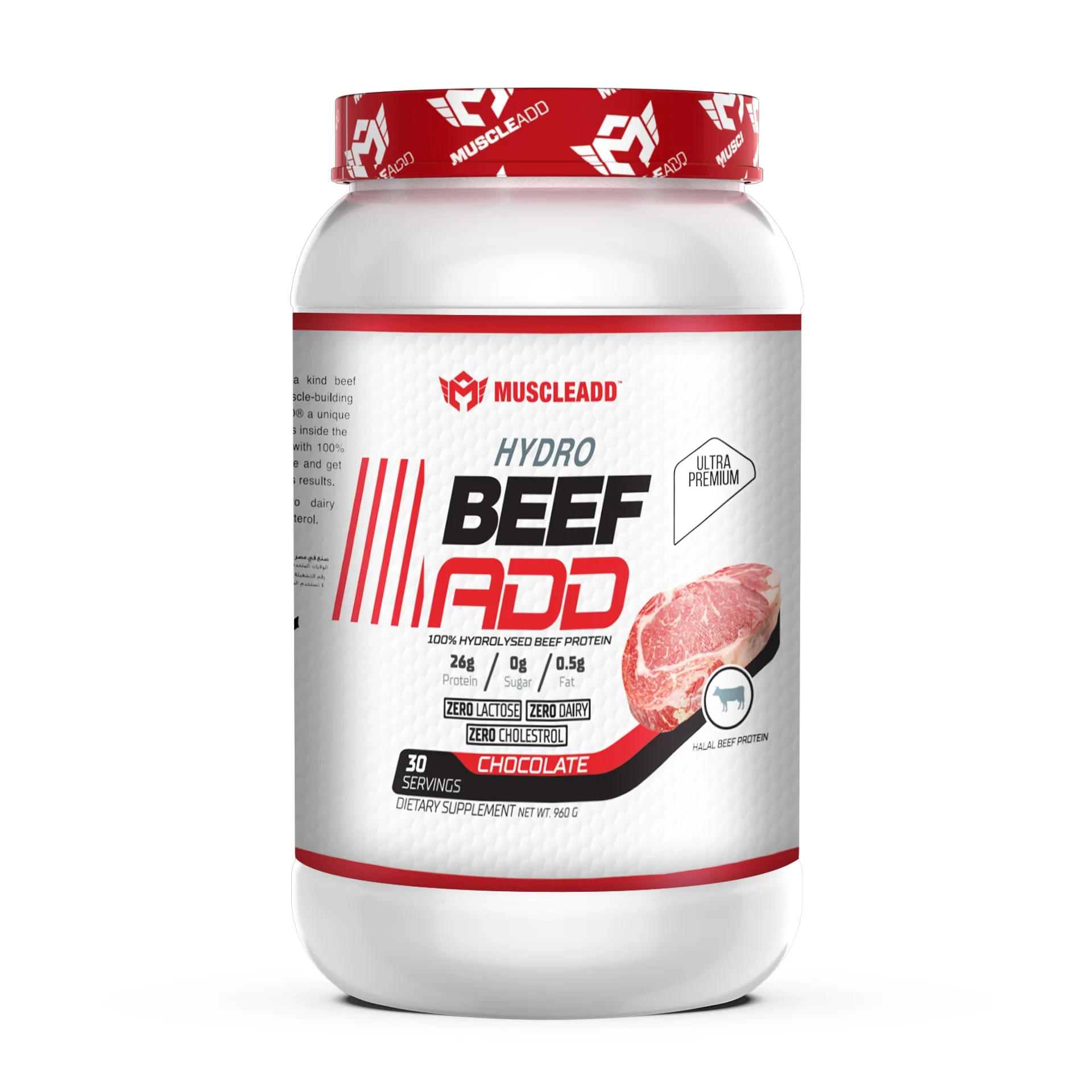 Muscleadd - Hydro Beef Add - 100% Hydrolysed Beef Protein - Chocolate Flavor - 960g