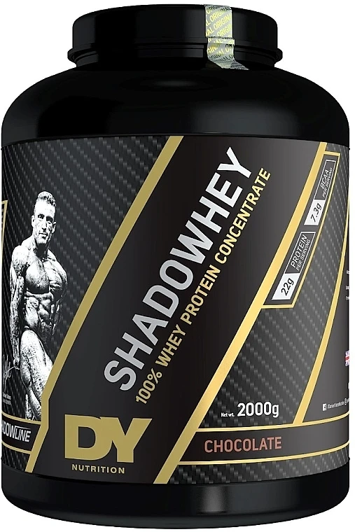 DY Nutrition - Shadowhey - 100% Whey Protein Concentrate - Chocolate Flavor - 2000g