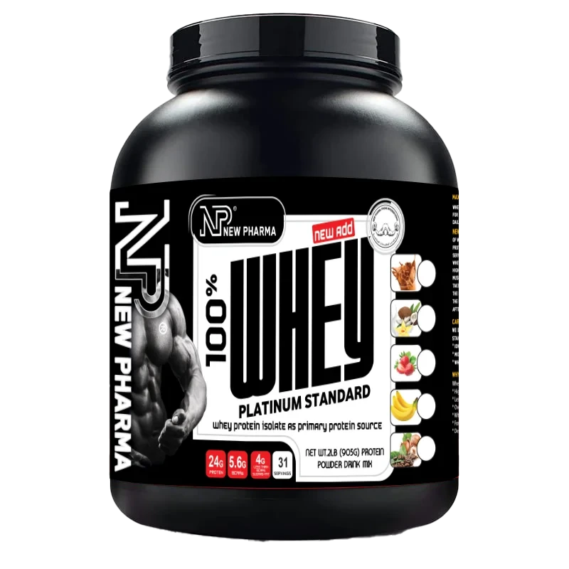 New Pharma - 100% Whey Platinum Standard - Whey Protein Isolate - 2 Lbs (905g)