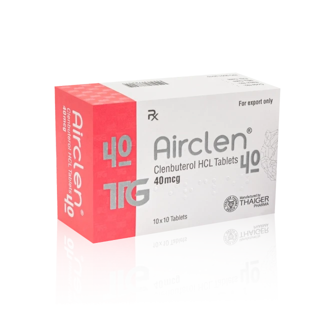 Thaiger Pharma - Airclen 40 (Clenbuterol HCL) - 40mcg - 100 Tablets (10x10)