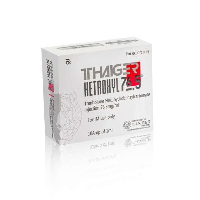 Thaiger Pharma - Hetroxyl 76.5 (Trenbolone Hexahydrobenzylcarbonate Injection) - 76.5mg/ml - 10 Ampoules x 1ml