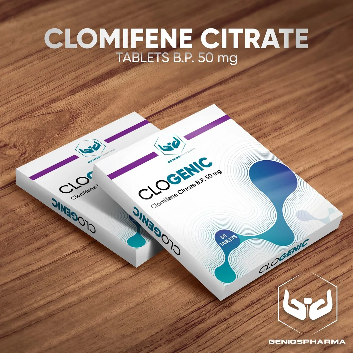 Geniqspharma - Clogenic (Clomifene Citrate Tablets B.P.) - 50mg - 50 Tablets