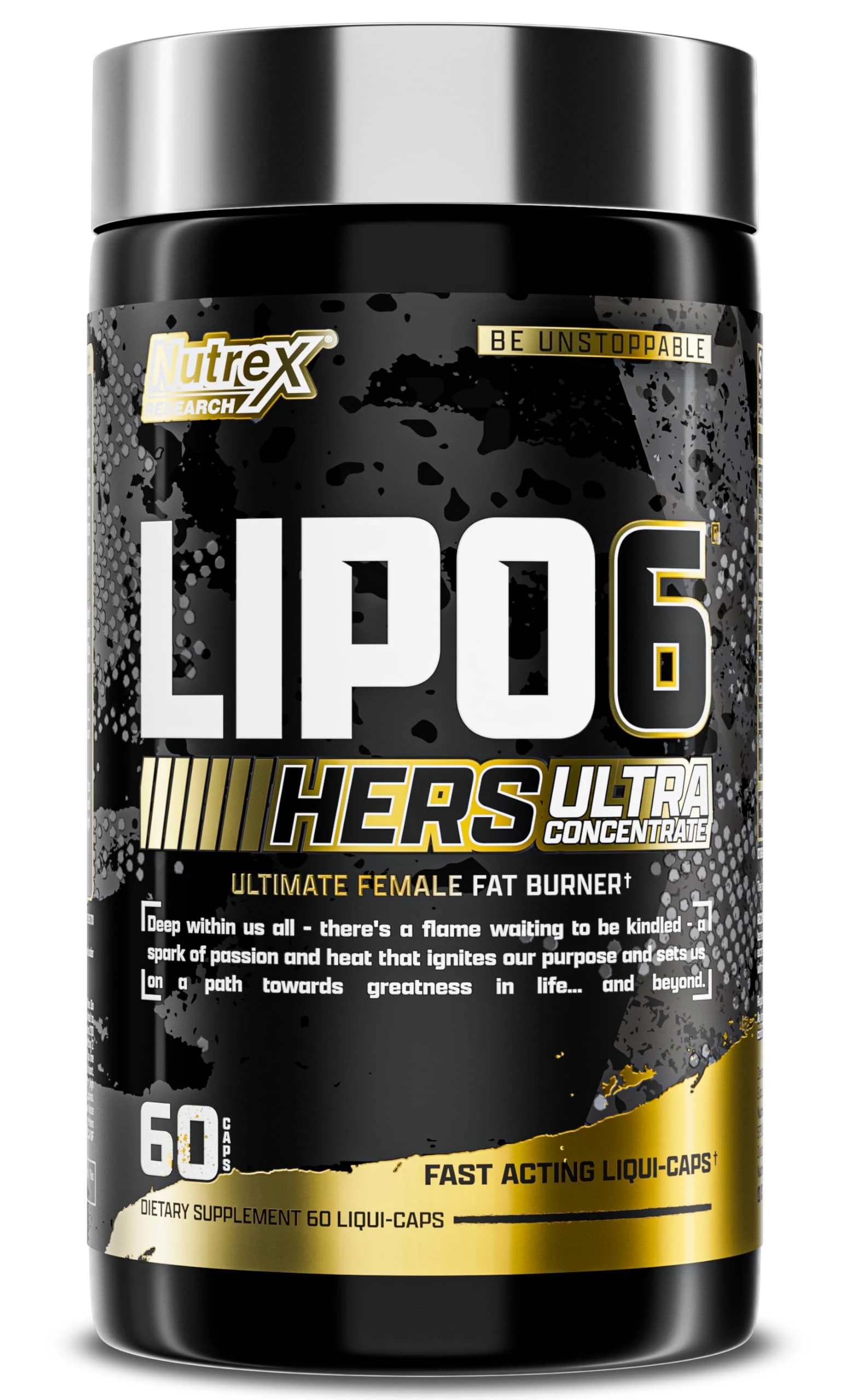 Nutrex Research - Lipo-6 Hers Ultra Concentrate - Ultimate Female Fat Burner - 60 Fast Acting Liqui-Caps